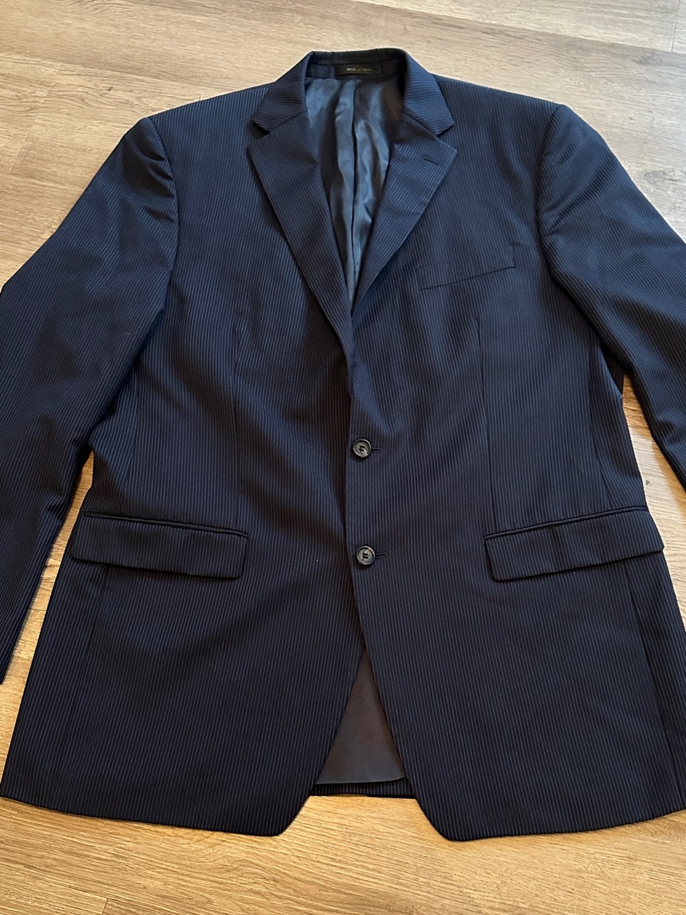 Lauren Ralph Lauren Men's Navy Pinstripe Blazer Sport Coat Suit Jacket 44L Nice